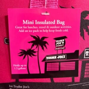 Pink mini insulated bag from Trader Joe’s